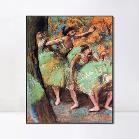 INVIN ART Framed Canvas Giclee Print Art Dancers, 1898 by Edgar Degas Wall Art Living Room Home Office Decorations