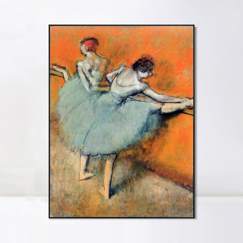 INVIN ART Framed Canvas Giclee Print Art Dancers at the Barre by Edgar Degas Wall Art Living Room Home Office Decorations