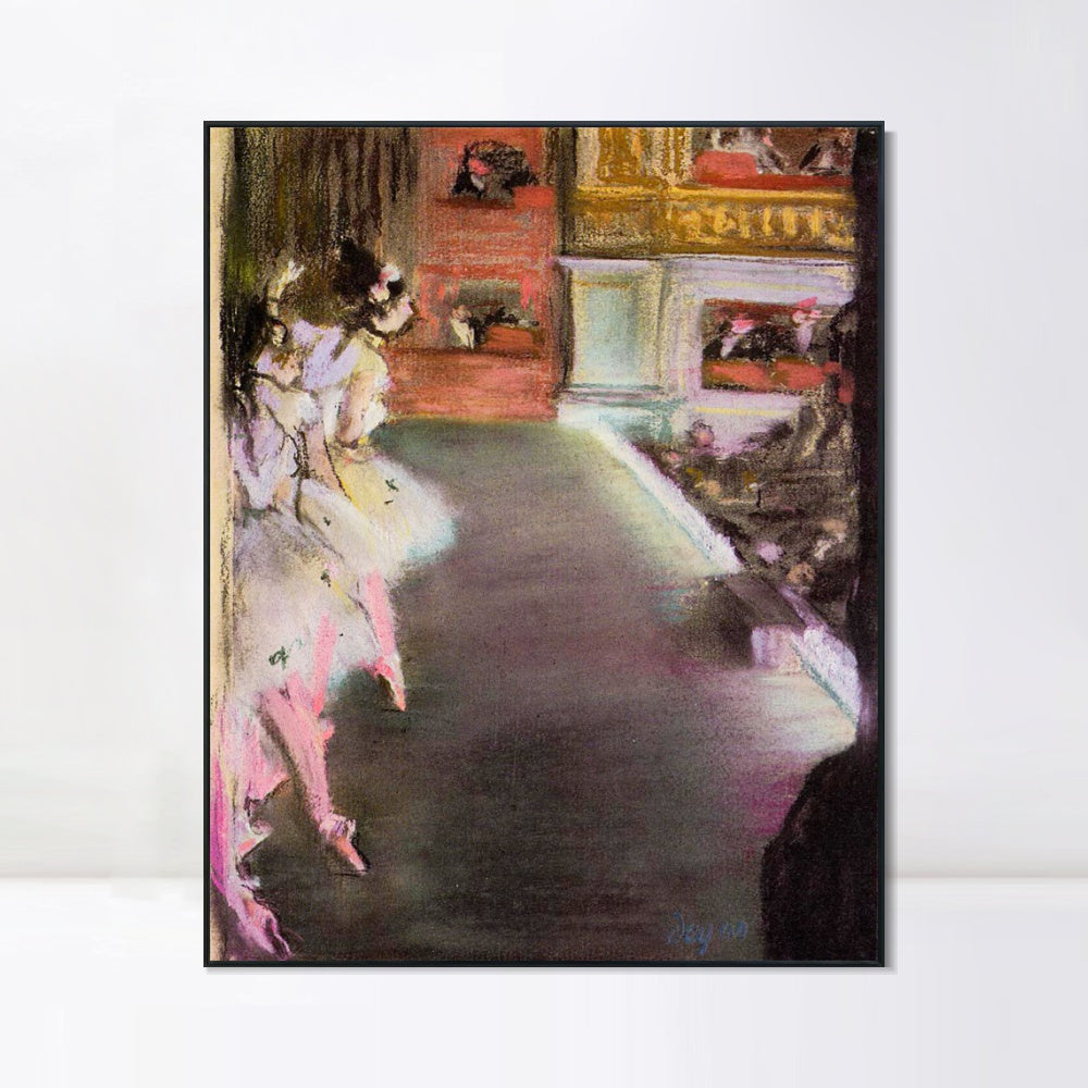 INVIN ART Framed Canvas Giclee Print Art Dancers at the Old Opera House by Edgar Degas Wall Art