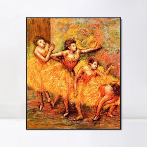 INVIN ART Framed Canvas Giclee Print Art Four Dancers,circa 1903 by Edgar Degas Wall Art Living Room Home Office Decorations