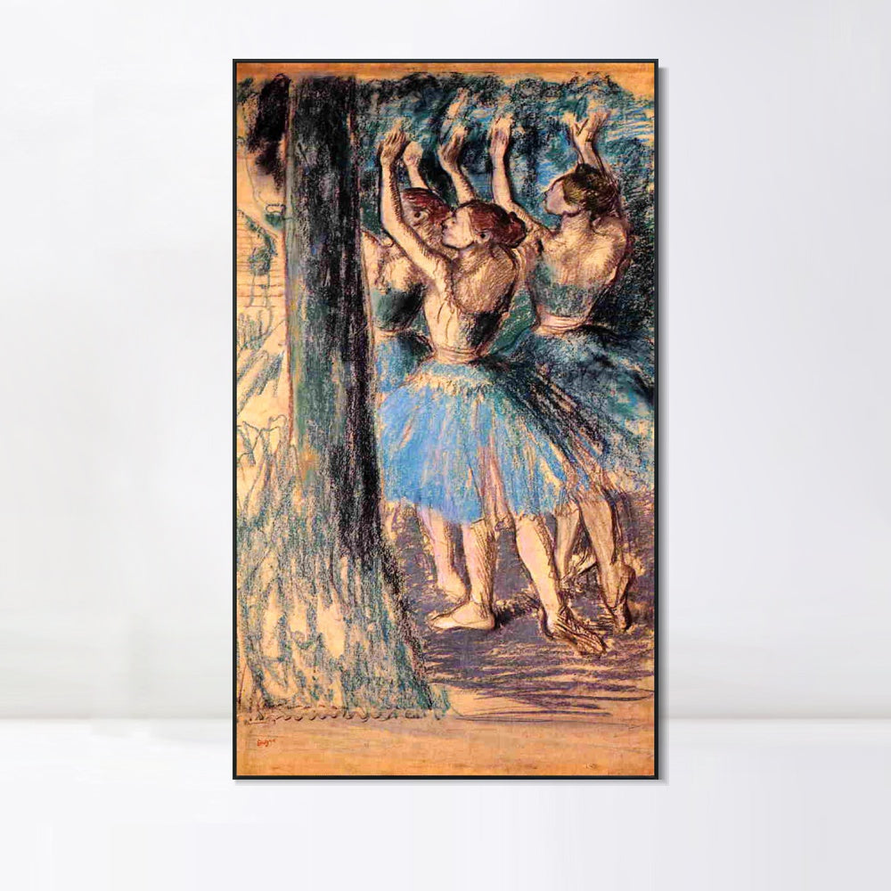 INVIN ART Framed Canvas Giclee Print Art Group of Dancers, Tree D篓娄cor by Edgar Degas Wall Art