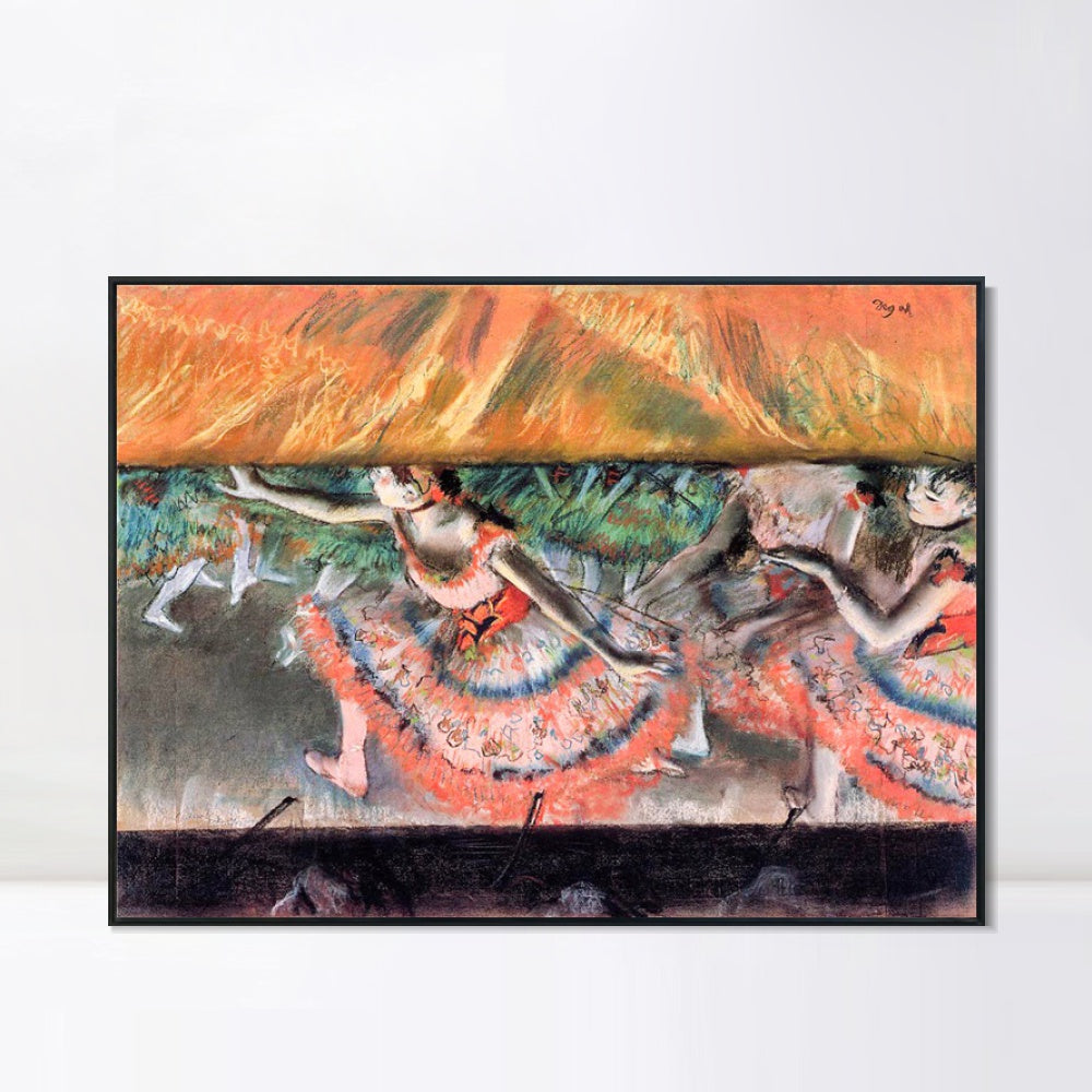 INVIN ART Framed Canvas Giclee Print Art Lowering the Curtain - circa 1880 by Edgar Degas Wall Art