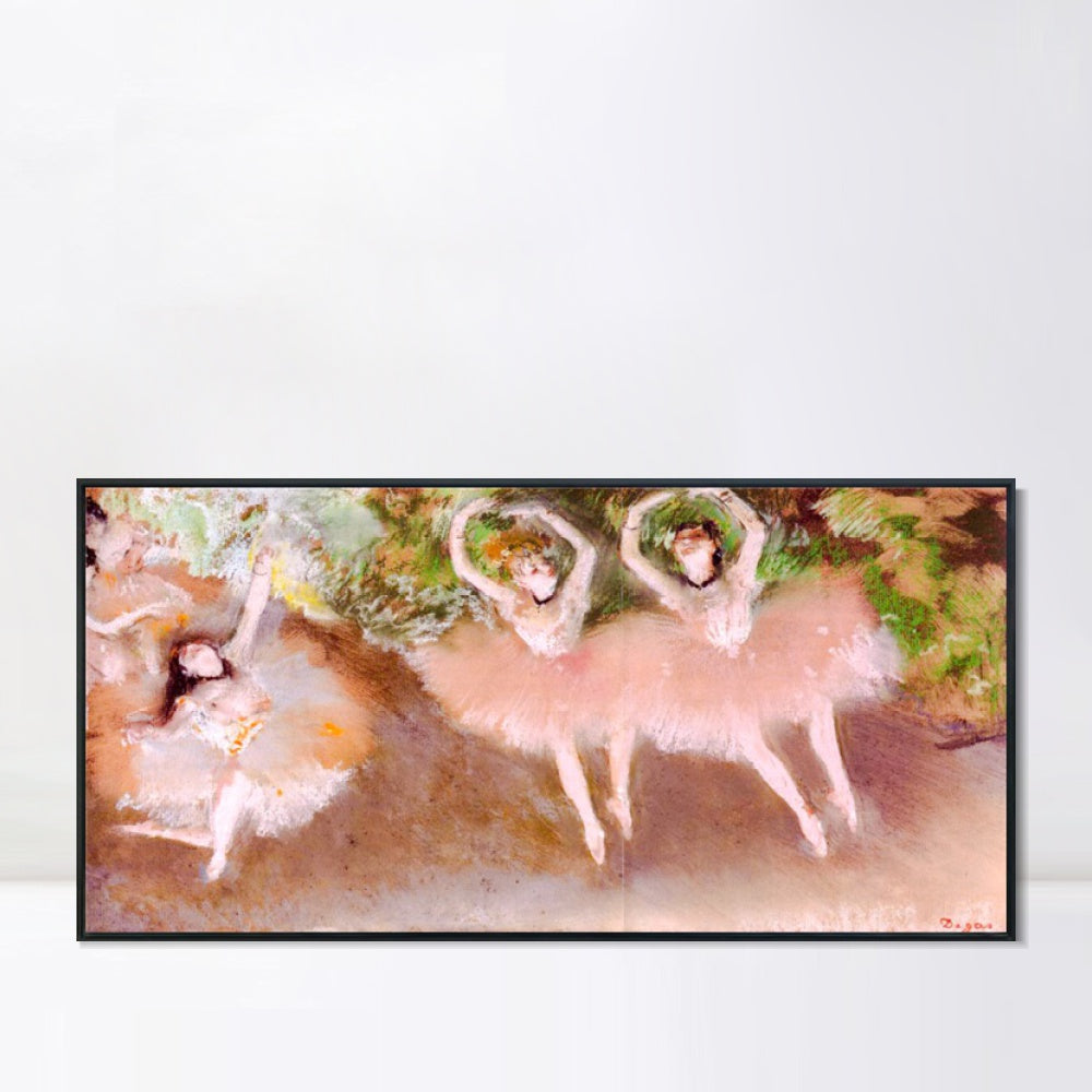 INVIN ART Framed Canvas Giclee Print Art Ballet Scene,circa 1879 by Edgar Degas Wall Art