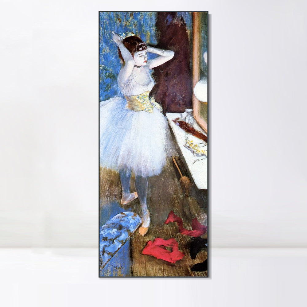 INVIN ART Framed Canvas Giclee Print Art Dancer in Her Dressing Room,circa 1879 by Edgar Degas Wall Art