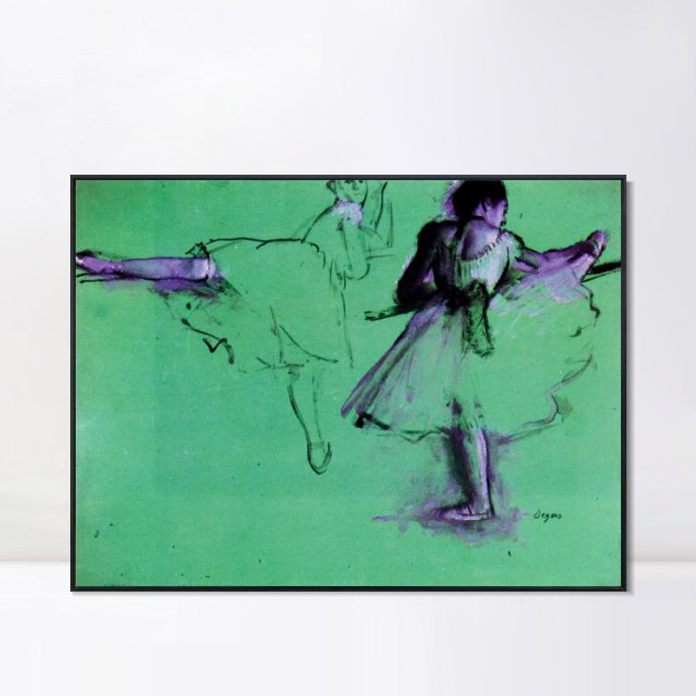 INVIN ART Framed Canvas Giclee Print Art Dancers at the Barre - circa 1873 by Edgar Degas Wall Art