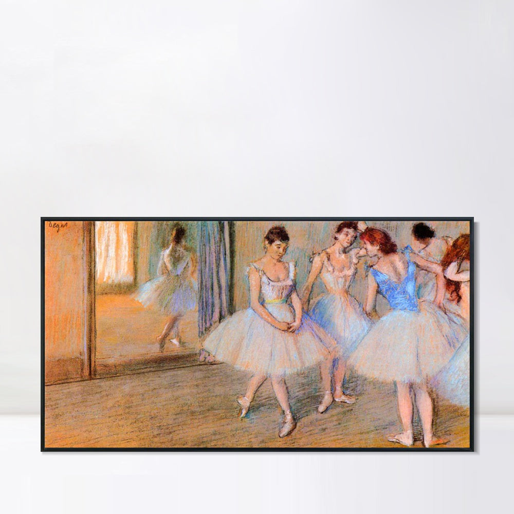 INVIN ART Framed Canvas Giclee Print Art Dancers in the Studio,circa 1884 by Edgar Degas Wall Art