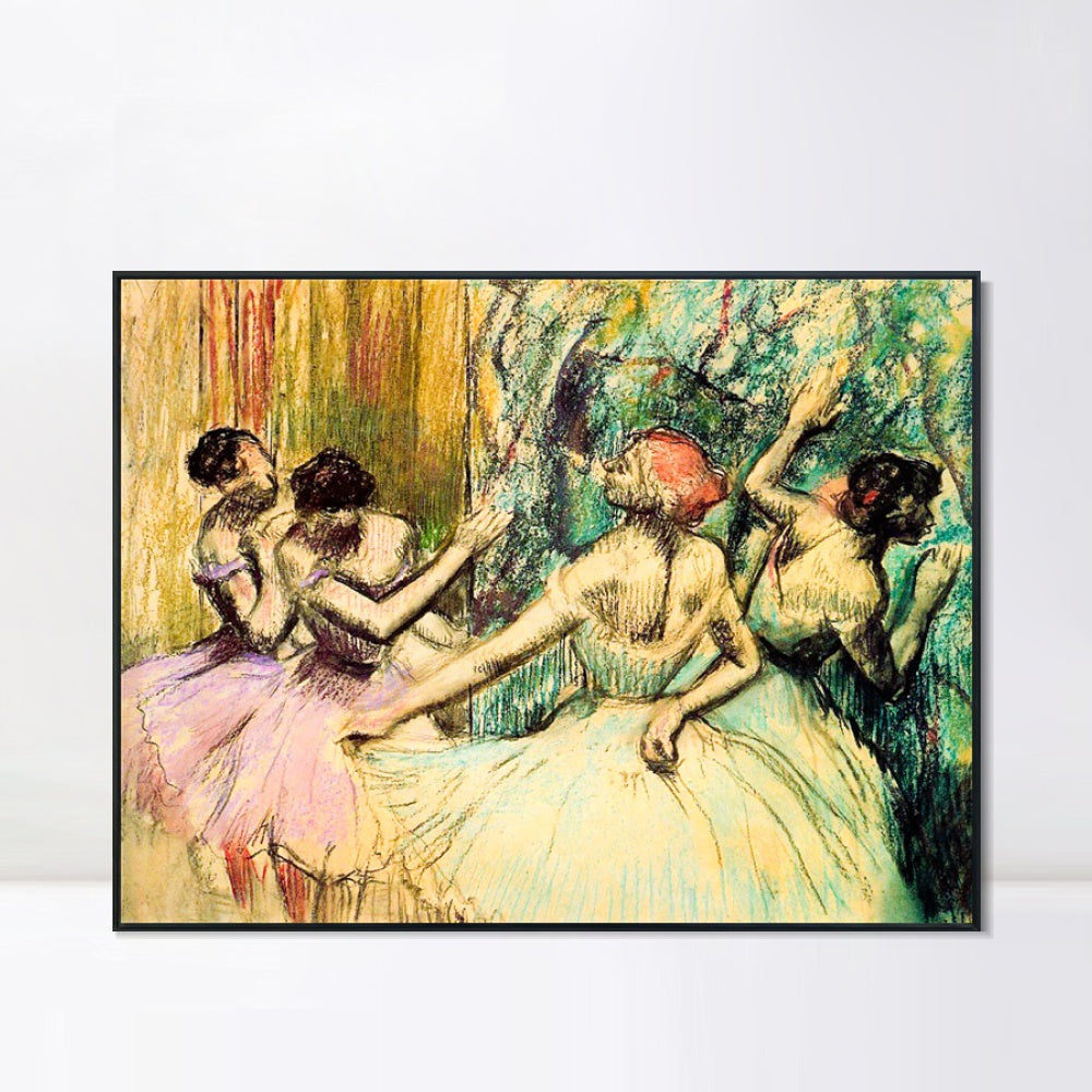 INVIN ART Framed Canvas Giclee Print Art Dancers in the Wings,1897-1901 by Edgar Degas Wall Art