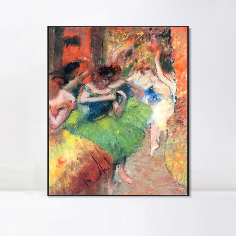 INVIN ART Framed Canvas Giclee Print Art Dancers in the Wings,circa 1885 by Edgar Degas Wall Art