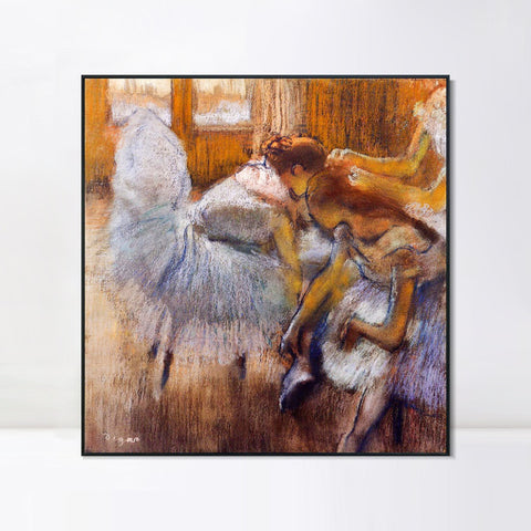 INVIN ART Framed Canvas Giclee Print Art Dancers Relaxing,circa 1885 by Edgar Degas Wall Art Living Room Home Office Decorations