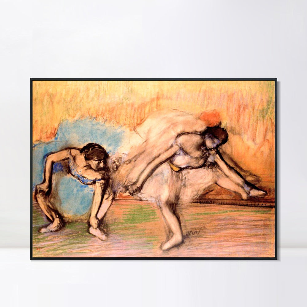 INVIN ART Framed Canvas Giclee Print Art Dancers Resting, circa 1896 by Edgar Degas Wall Art