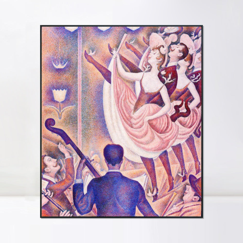 INVIN ART Framed Canvas Giclee Print Art Le Chahut detail by Georges Seurat Wall Art Living Room Home Office Decorations