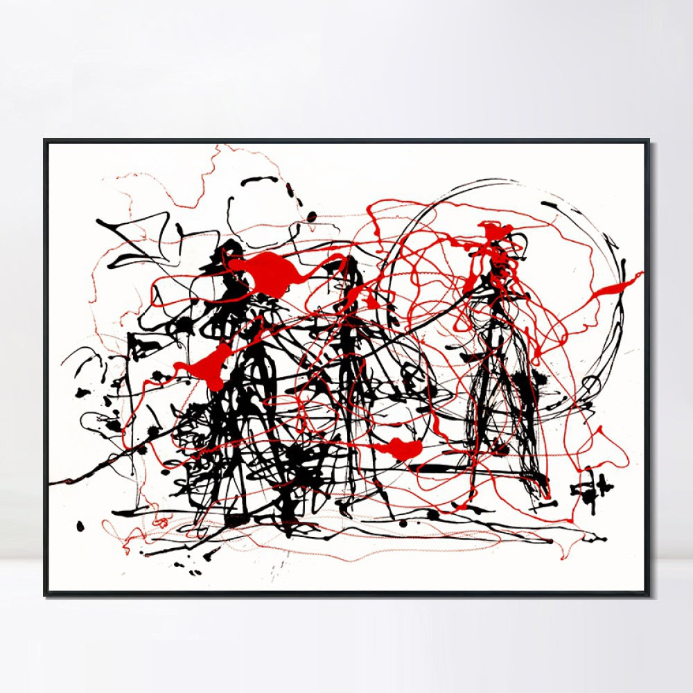 INVIN ART Framed Canvas Giclee Print Art Abstract Series#6 by Jackson Pollock Wall Art
