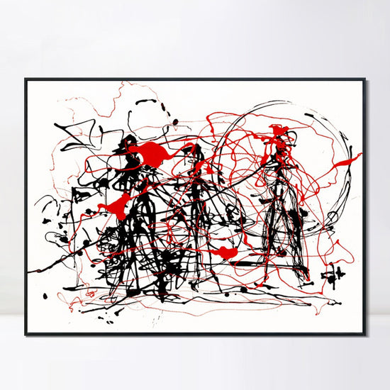 INVIN ART Framed Canvas Giclee Print Art Abstract Series#6 by Jackson Pollock Wall Art Home Decor