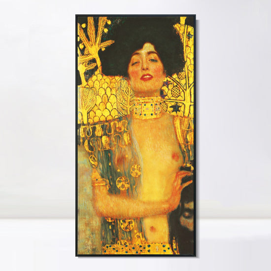 INVIN ART Framed Canvas Giclee Print Art Judith, 1901 by Gustav Klimt Wall Art