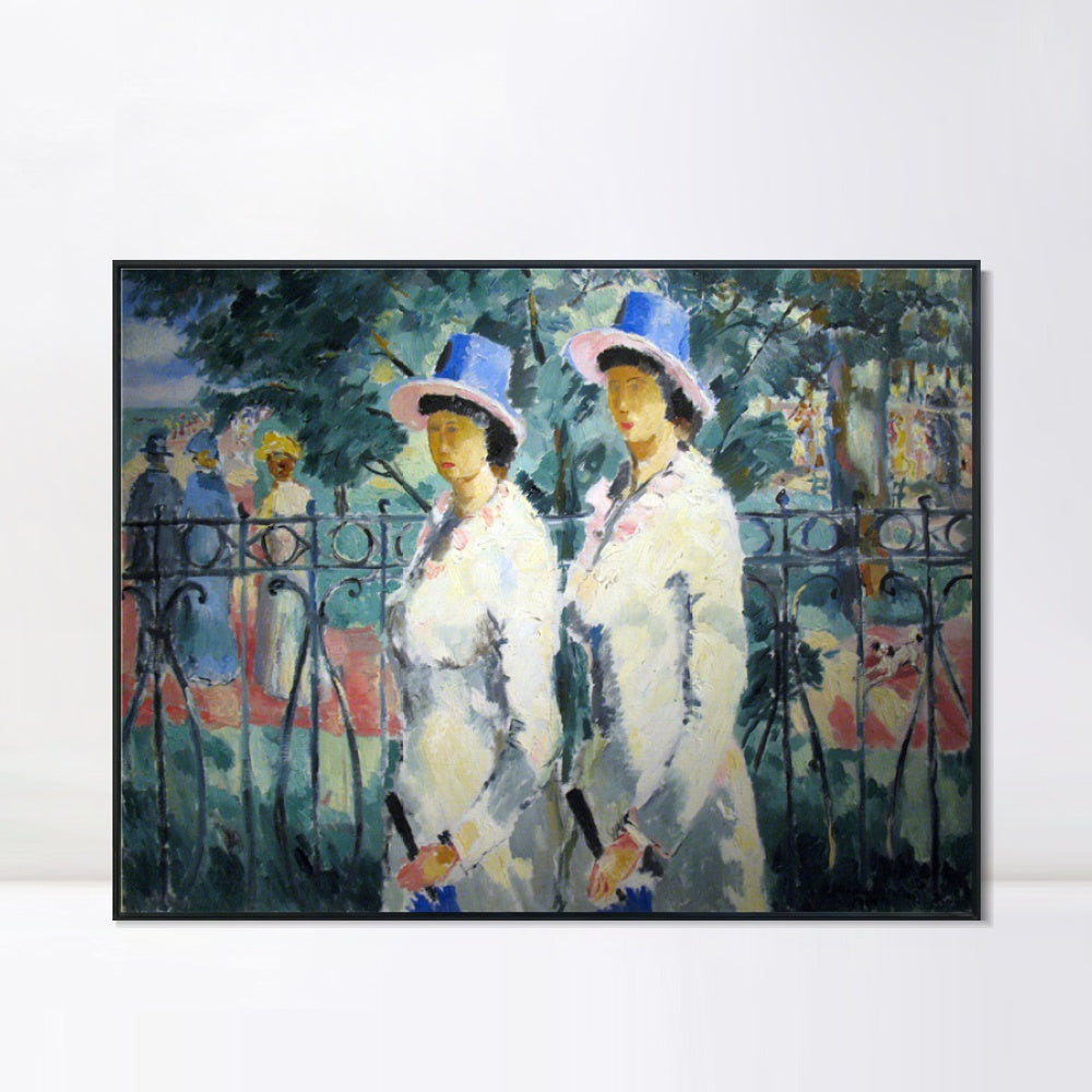 INVIN ART Framed Canvas Giclee Print Art Sisters,1930 by Kasimir Malevich Wall Art Living Room Home Office Decorations