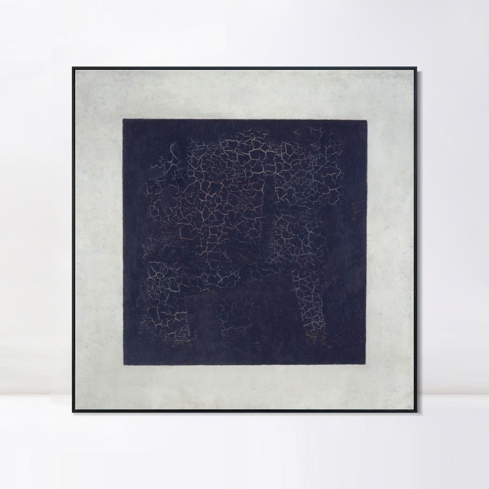 INVIN ART Framed Canvas Giclee Print Art Black Suprematic Square by Kasimir Malevich Wall Art Living Room Home Office Decorations
