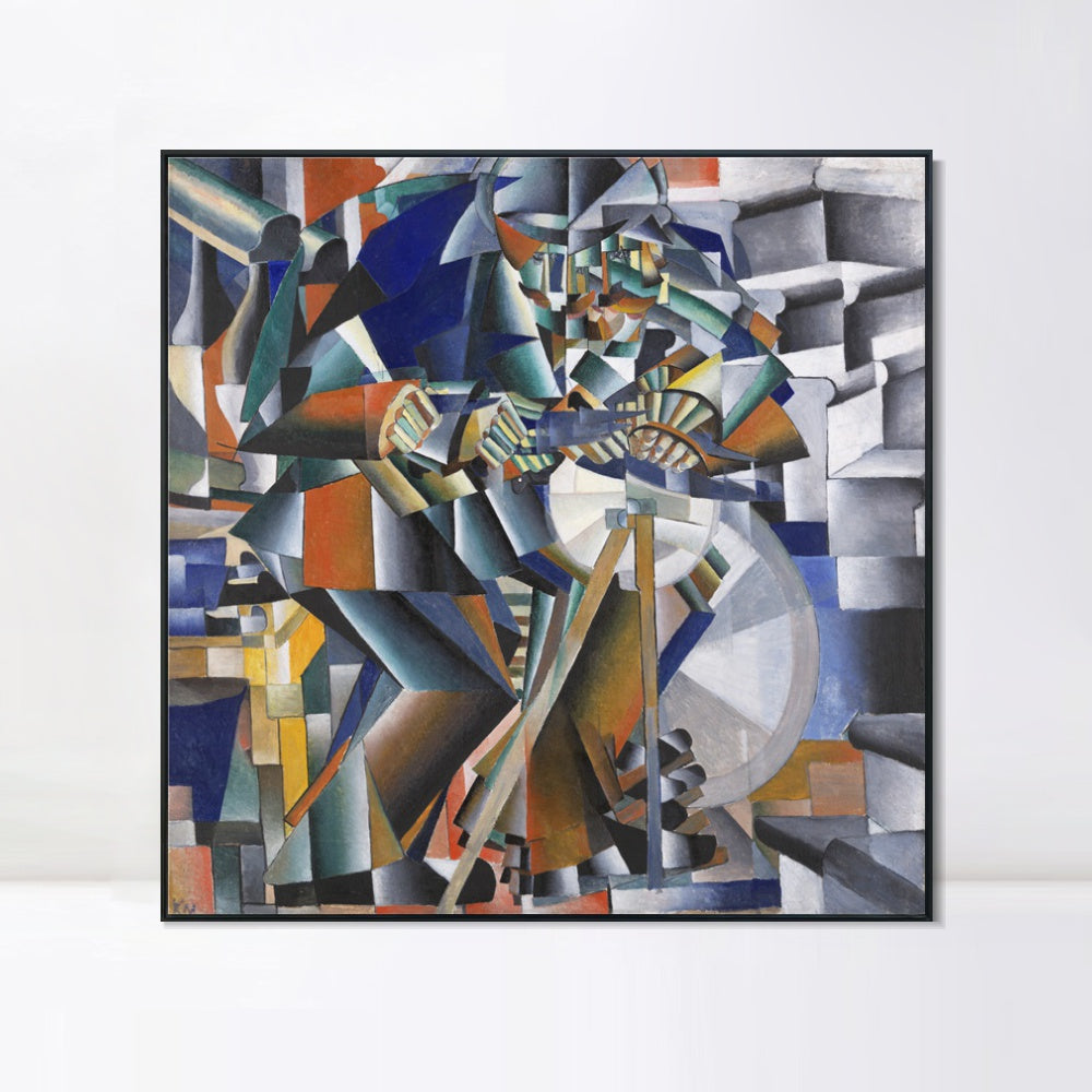 INVIN ART Framed Canvas Giclee Print Art The Knife Grinder Principle of Glittering by Kasimir Malevich Wall Art Living Room Home Office Decorations