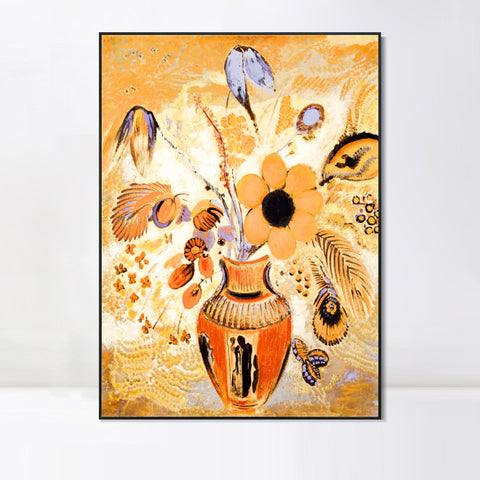 INVIN ART Framed Canvas Series#023 by Odilon Redon Wall Art Living Room Home Office Decorations