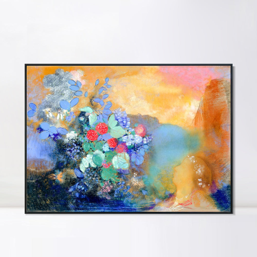INVIN ART Framed Canvas Series#033 by Odilon Redon Wall Art Living Room Home Office Decorations