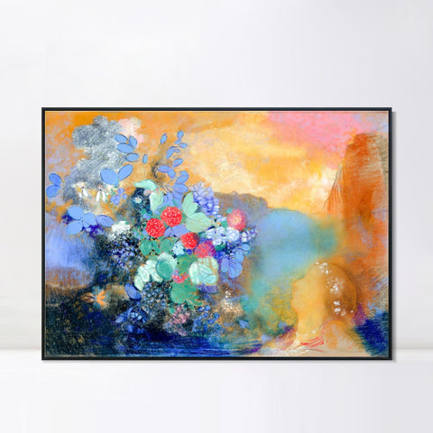 INVIN ART Framed Canvas Series#033 by Odilon Redon Wall Art Living Room Home Office Decorations