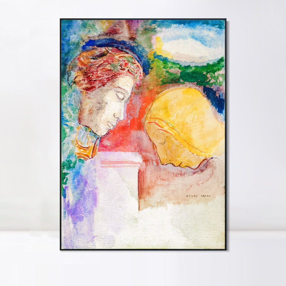 INVIN ART Framed Canvas Series#044 by Odilon Redon Wall Art Living Room Home Office Decorations