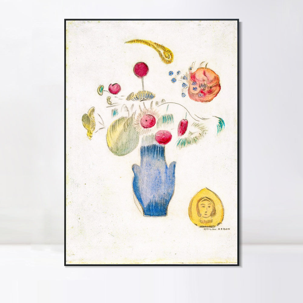 INVIN ART Framed Canvas Series#045 by Odilon Redon Wall Art Living Room Home Office Decorations