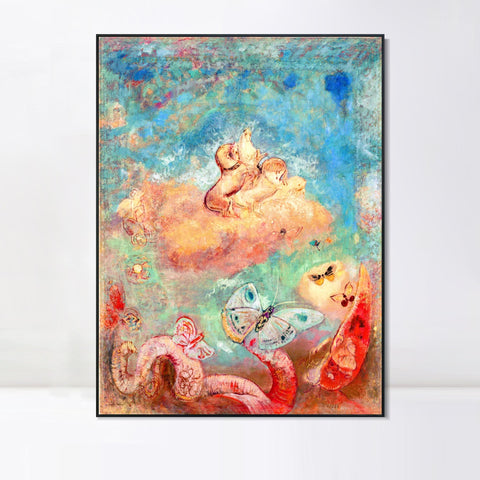 INVIN ART Framed Canvas Series#046 by Odilon Redon Wall Art Living Room Home Office Decorations