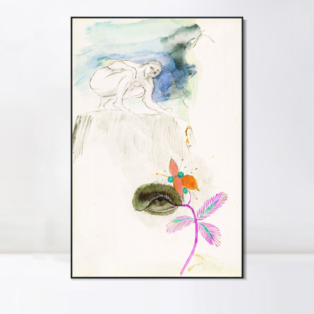 INVIN ART Framed Canvas Series#047 by Odilon Redon Wall Art Living Room Home Office Decorations