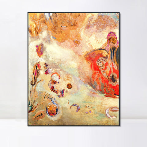 INVIN ART Framed Canvas Series#051 by Odilon Redon Wall Art Living Room Home Office Decorations