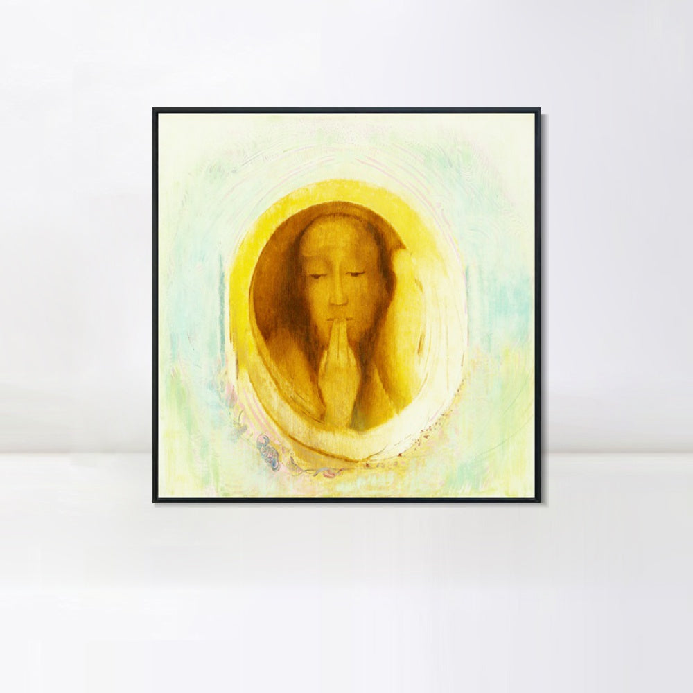 INVIN ART Framed Canvas Le Silence by Odilon Redon Wall Art Living Room Home Office Decorations