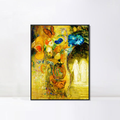 INVIN ART Framed Canvas Series#082 by Odilon Redon Wall Art Living Room Home Office Decorations