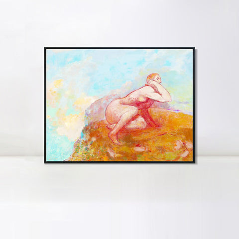 INVIN ART Framed Canvas Series#088 by Odilon Redon Wall Art Living Room Home Office Decorations