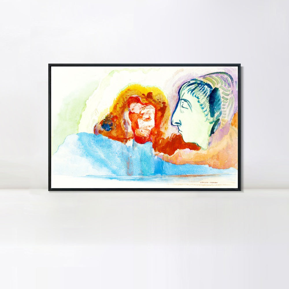 INVIN ART Framed Canvas Series#090 by Odilon Redon Wall Art Living Room Home Office Decorations