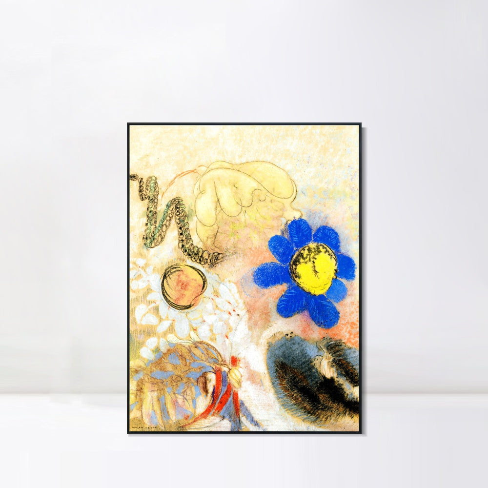 INVIN ART Framed Canvas Series#109 by Odilon Redon Wall Art Living Room Home Office Decorations