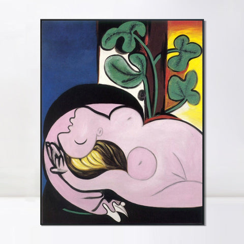INVIN ART Framed Canvas Giclee Print Art 1932 Nu au fauteuil noir by Pablo Picasso Wall Art Living Room Home Office Decorations