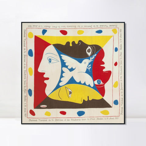 INVIN ART Framed Canvas Giclee Print Art Series#397 by Pablo Picasso Wall Art Living Room Home Office Decorations