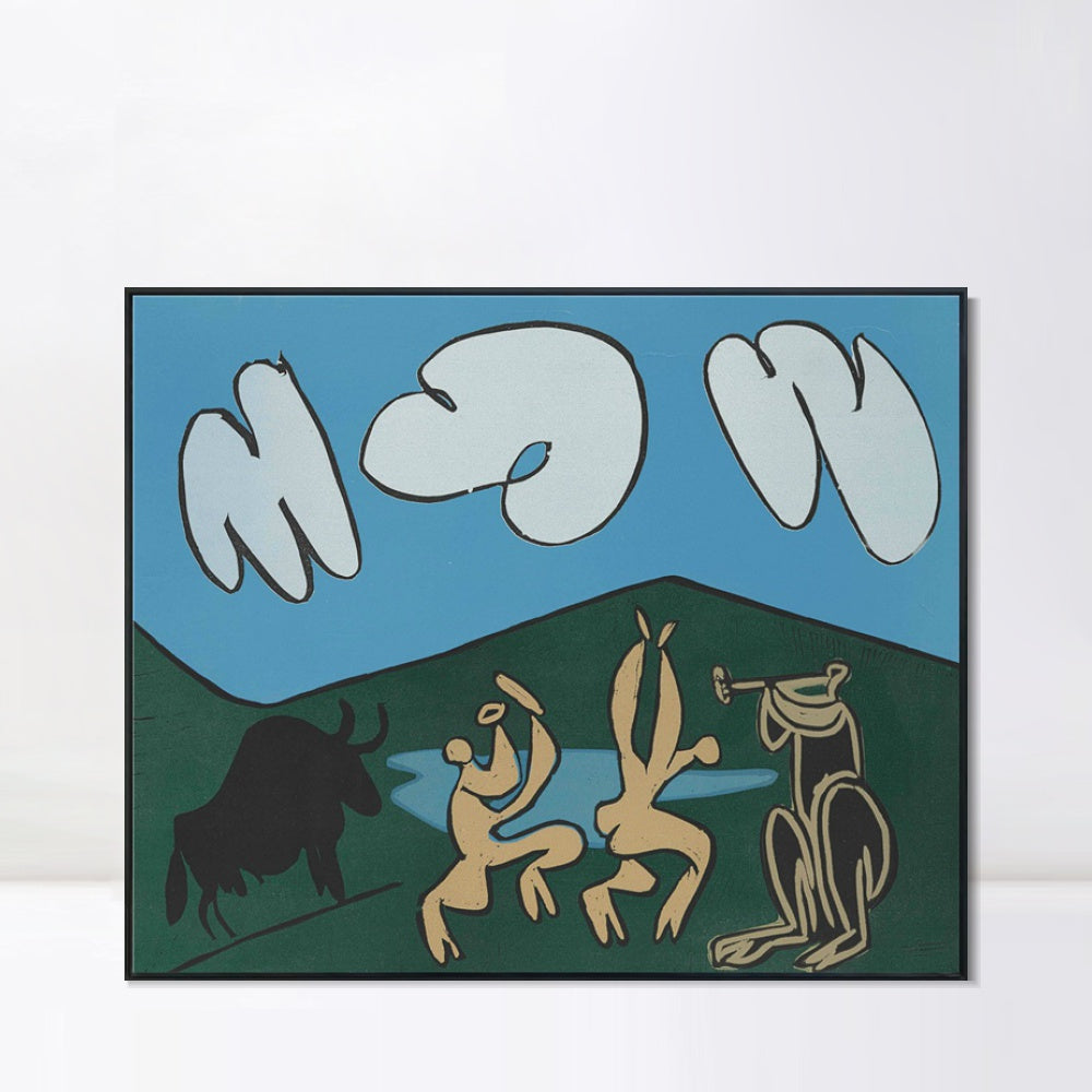 INVIN ART Framed Canvas Giclee Print Art Series#399 by Pablo Picasso Wall Art