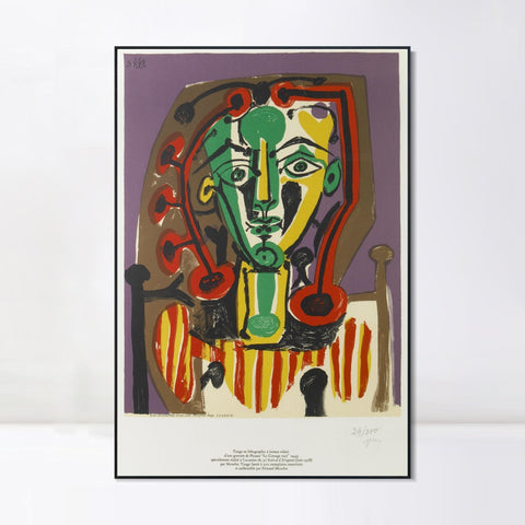 INVIN ART Framed Canvas Giclee Print Art Series#400 by Pablo Picasso Wall Art Living Room Home Office Decorations