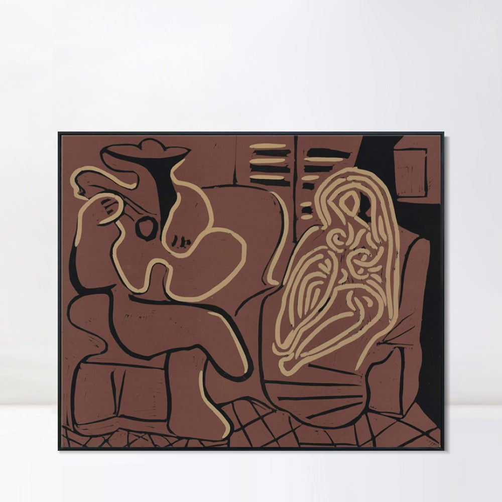 INVIN ART Framed Canvas Giclee Print Art Series#402 by Pablo Picasso Wall Art