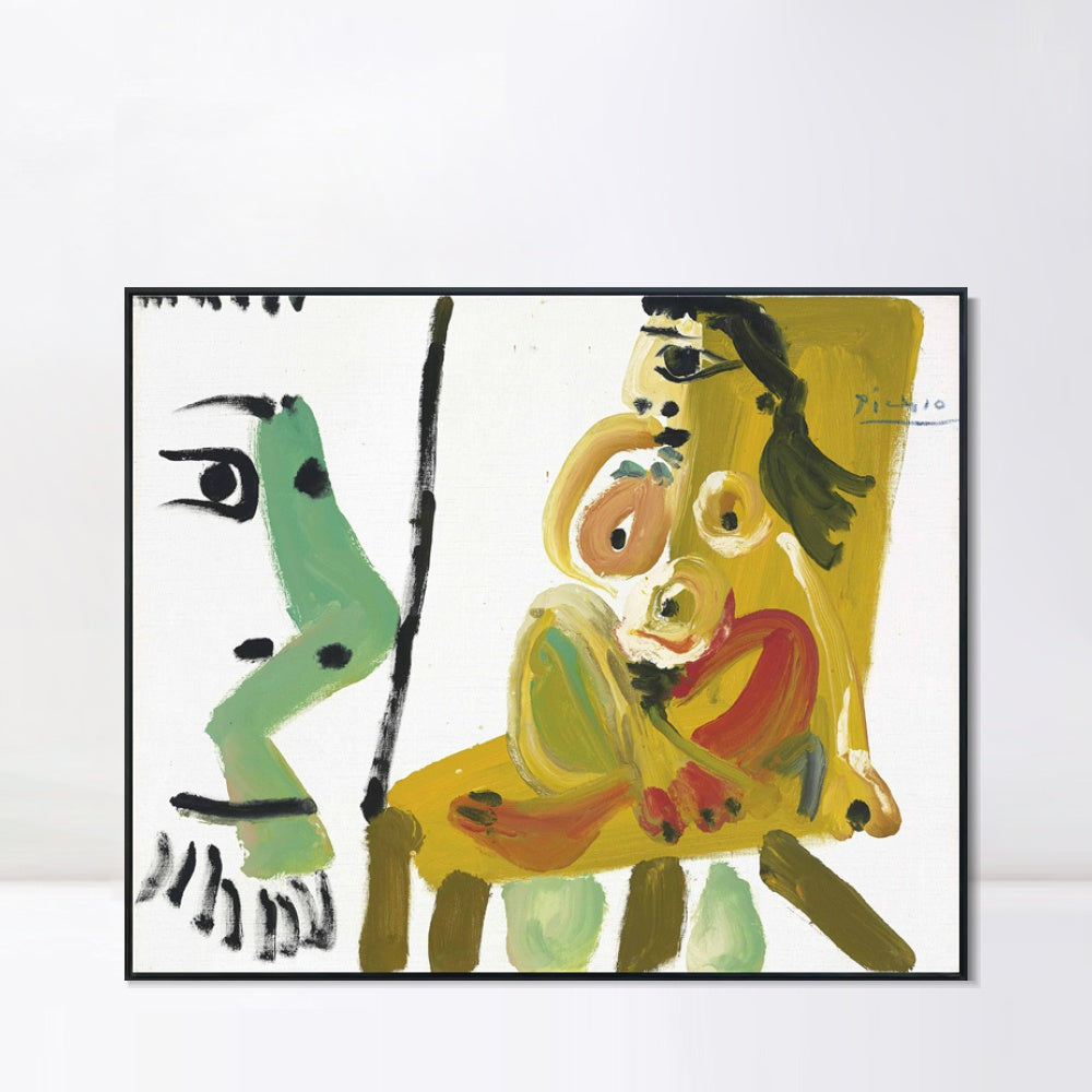 INVIN ART Framed Canvas Giclee Print Art Series#403 by Pablo Picasso Wall Art