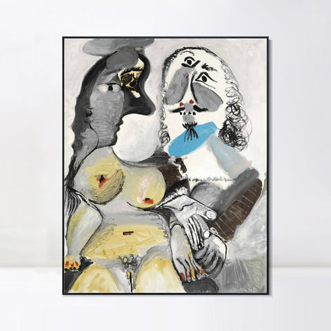 INVIN ART Framed Canvas Giclee Print Art Series#408 by Pablo Picasso Wall Art Living Room Home Office Decorations