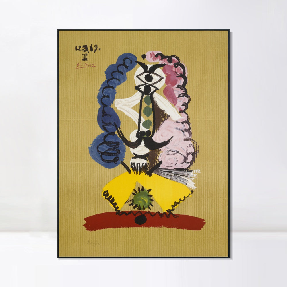 INVIN ART Framed Canvas Giclee Print Art Series#411 by Pablo Picasso Wall Art