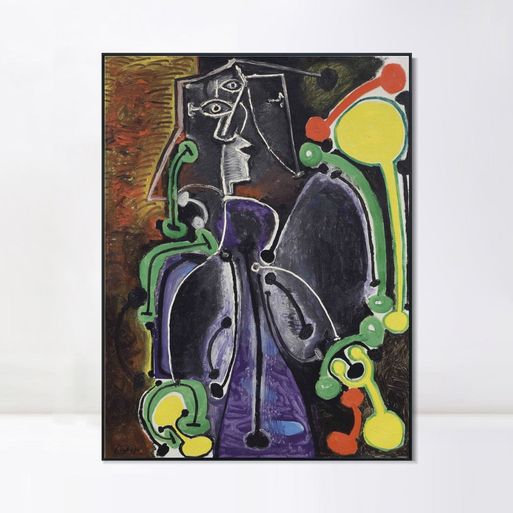 INVIN ART Framed Canvas Giclee Print Art Series#418 by Pablo Picasso Wall Art