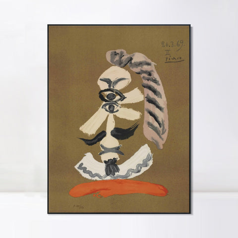 INVIN ART Framed Canvas Giclee Print Art Series#420 by Pablo Picasso Wall Art Living Room Home Office Decorations