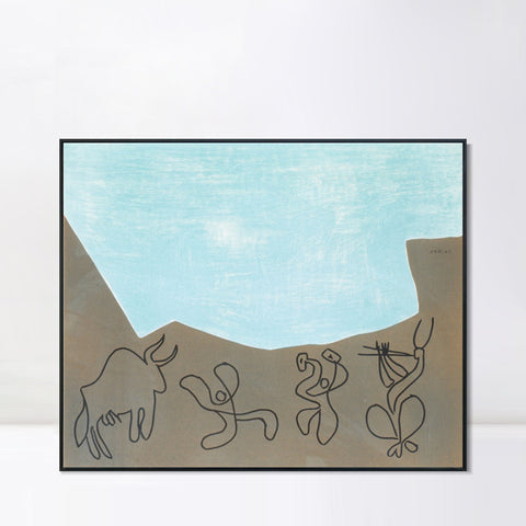 INVIN ART Framed Canvas Giclee Print Art Series#424 by Pablo Picasso Wall Art Living Room Home Office Decorations