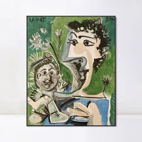 INVIN ART Framed Canvas Giclee Print Art Menton by Pablo Picasso Wall Art Living Room Home Office Decorations