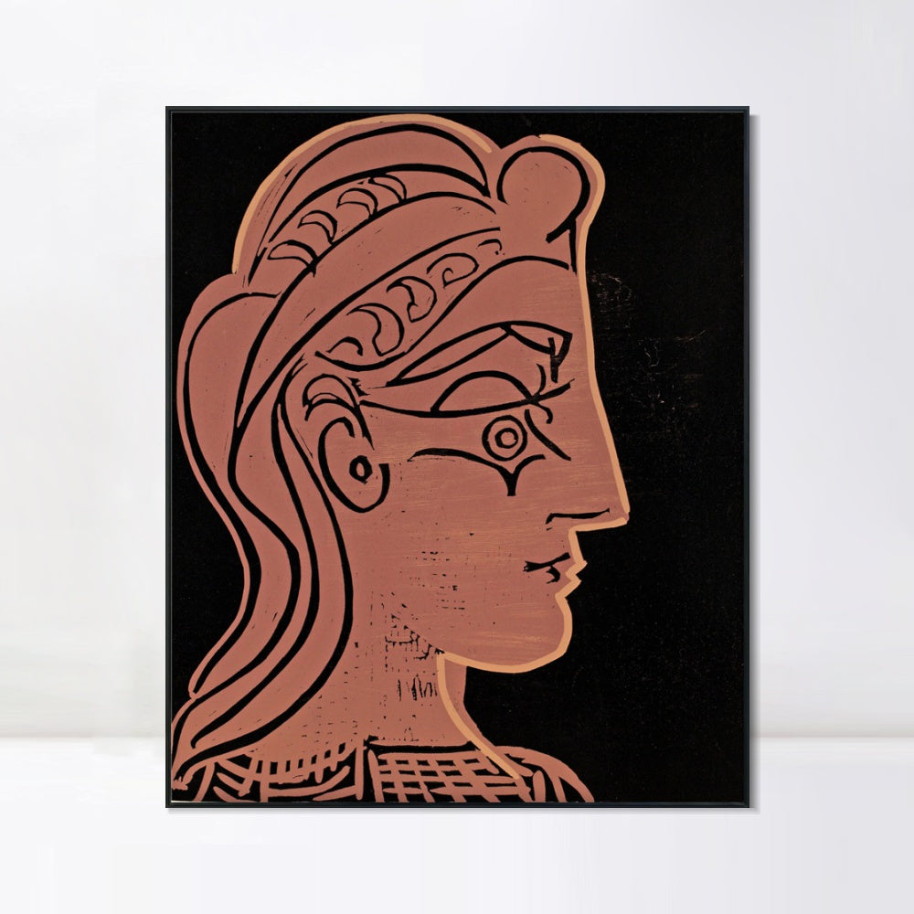 INVIN ART Framed Canvas Giclee Print Art Woman's profile t-shirt by Pablo Picasso Wall Art