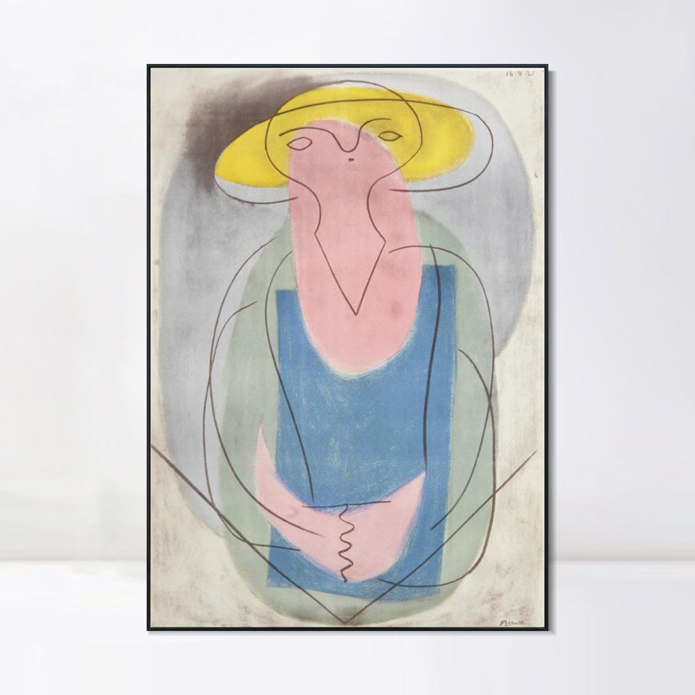 INVIN ART Framed Canvas Giclee Print Art Series#439 by Pablo Picasso Wall Art