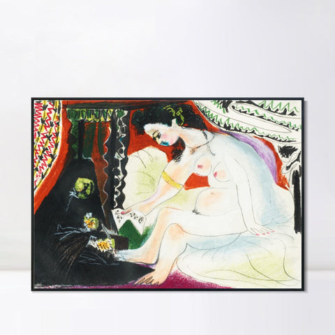 INVIN ART Framed Canvas Giclee Print Art Series#447 by Pablo Picasso Wall Art Living Room Home Office Decorations