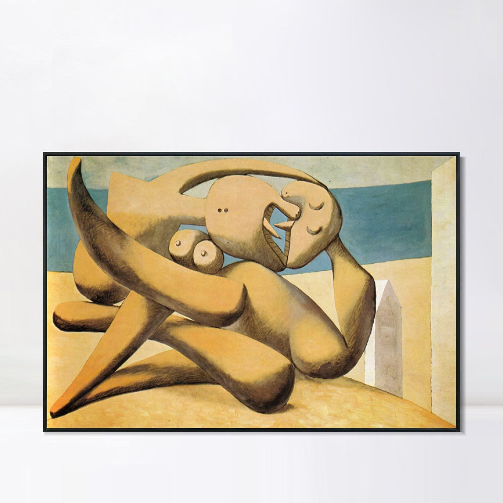 INVIN ART Framed Canvas Giclee Print Art 1931 Figures by the sea by Pablo Picasso Wall Art